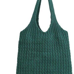Crochet Shoulder Bag Handmade Lightweight Polyester Tote Travel Purse women